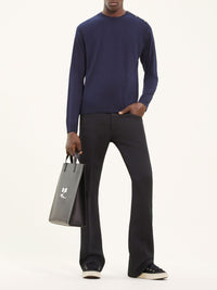 Shoulder snaps light wool Sweater - Ocean Blue