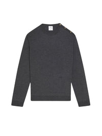Shoulder snaps light wool Sweater - Medium Grey Melange