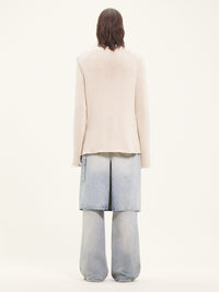 Open side linen knit Sweater - Oatmeal