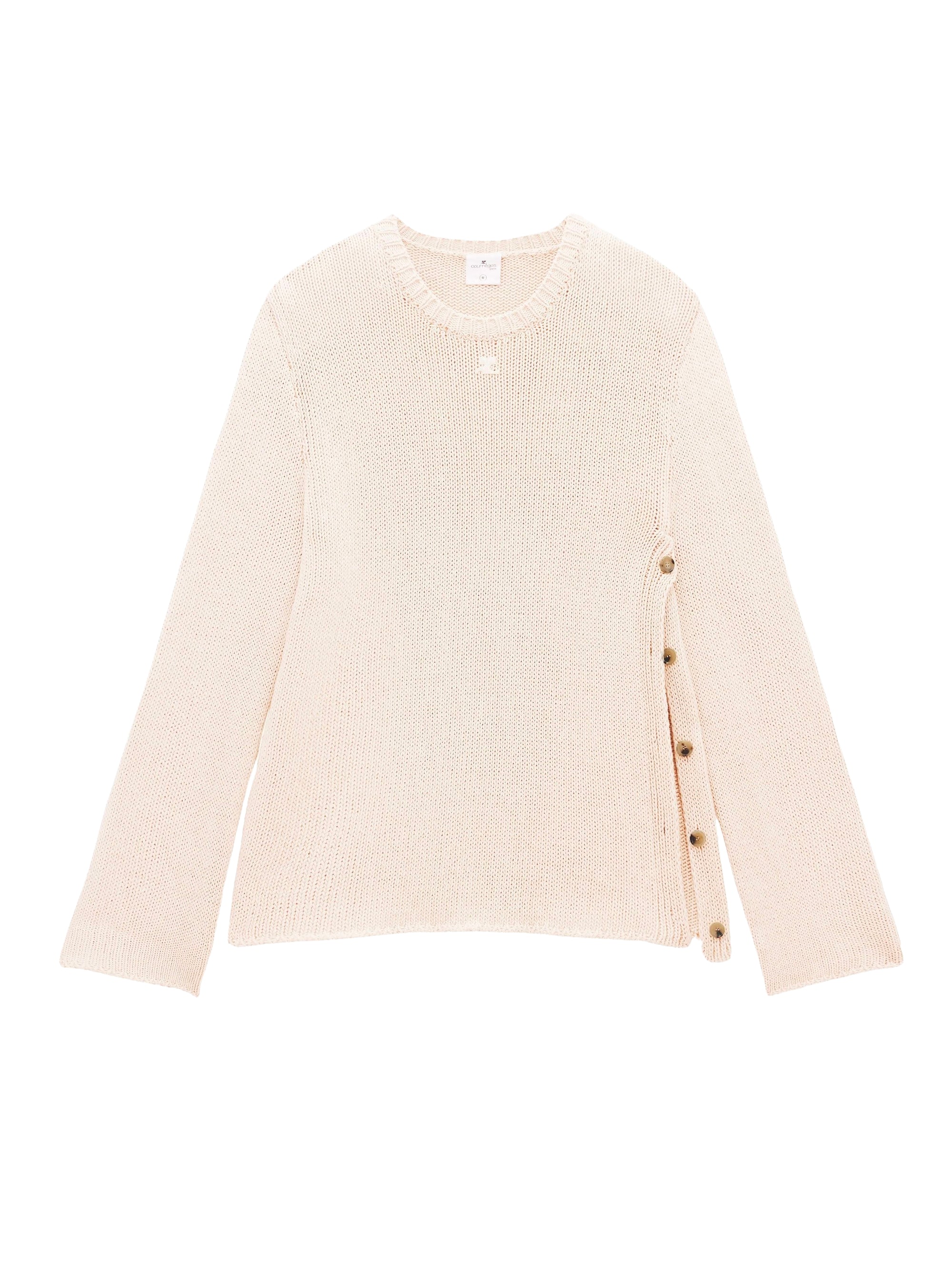 Open side linen knit Sweater - Oatmeal