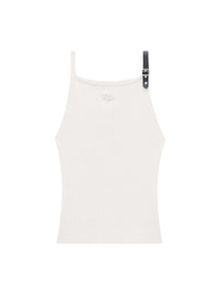 Buckle rib knit tank Top - Lime Stone