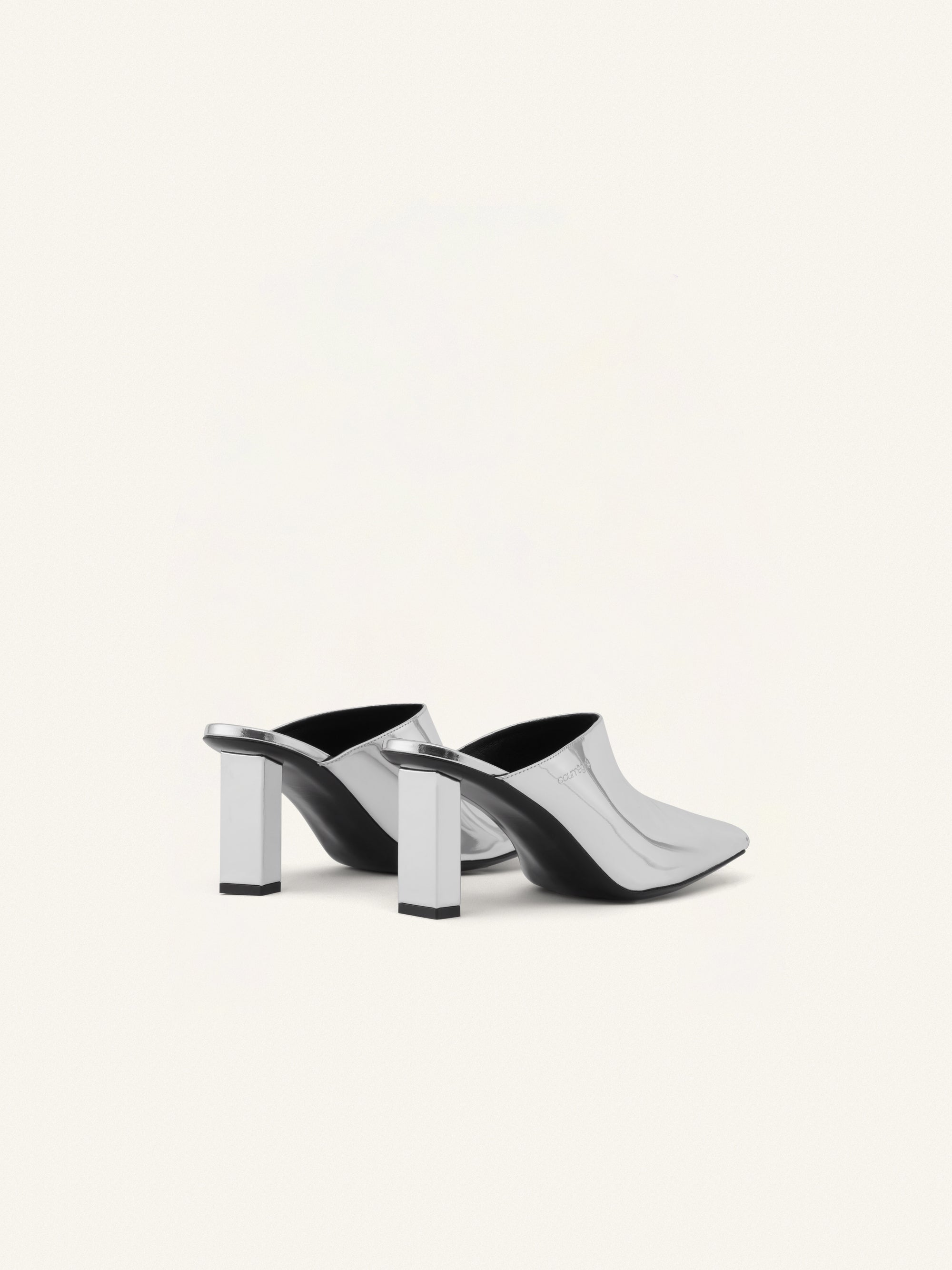 Sleek mirror Mules - Silver