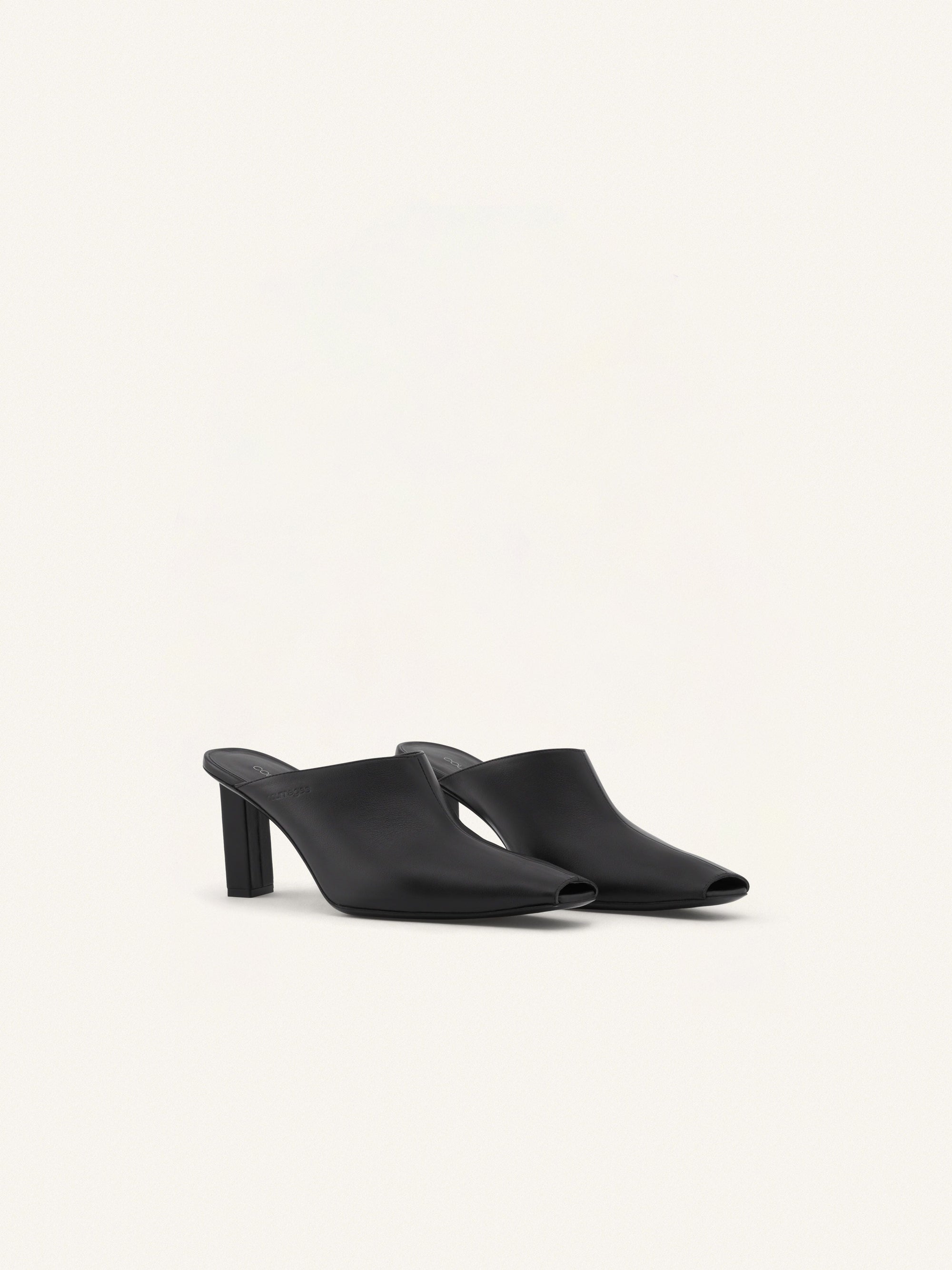Sleek leather Mules - Black