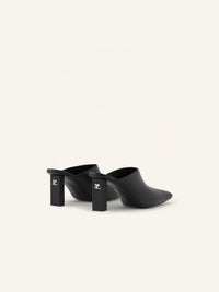 Sleek leather Mules - Black