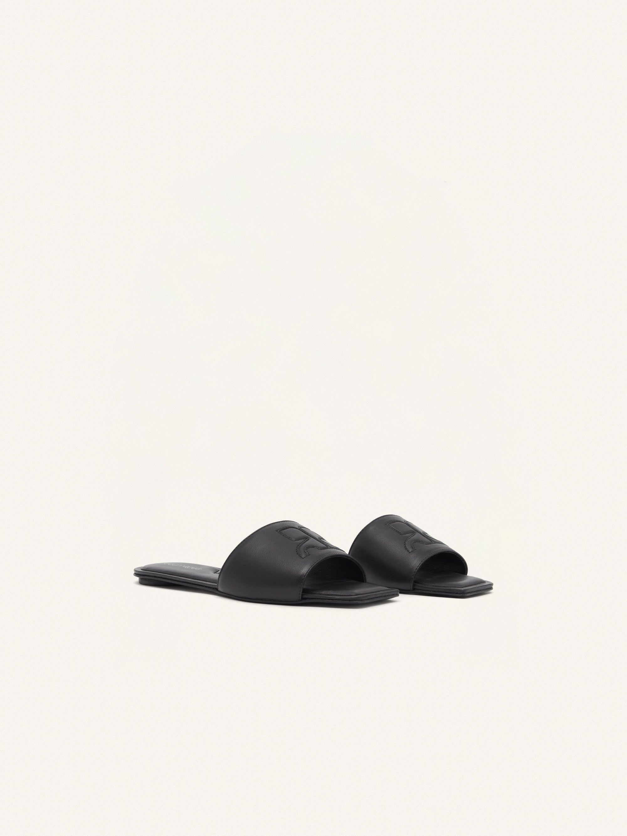 Ac leather slides Sandals - Black