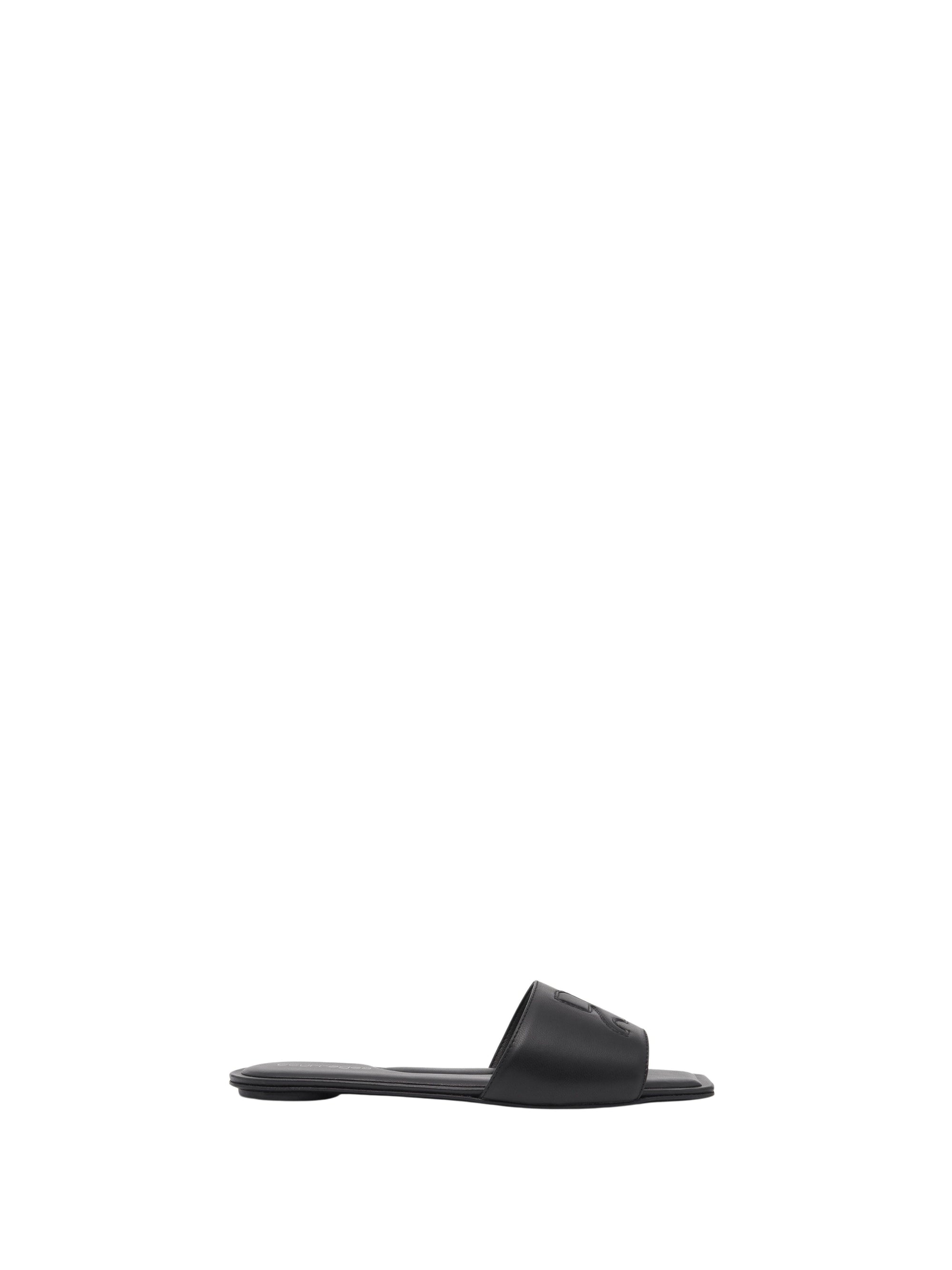 Ac leather slides Sandals - Black