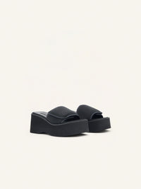 Wave neoprene platform Mules - Black