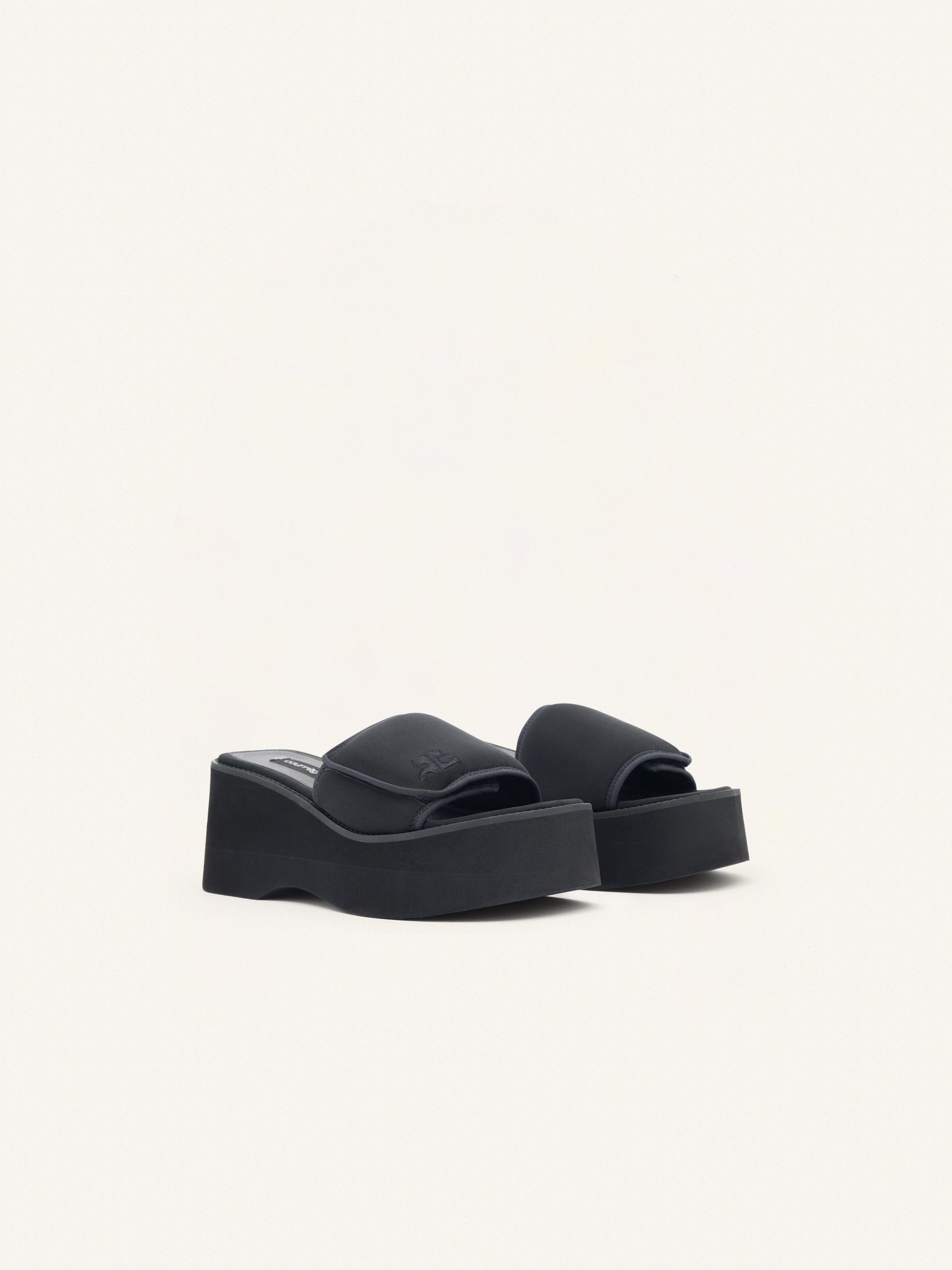 Wave neoprene platform Mules - Black