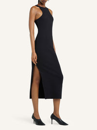 Scuba 90's rib Dress - Black