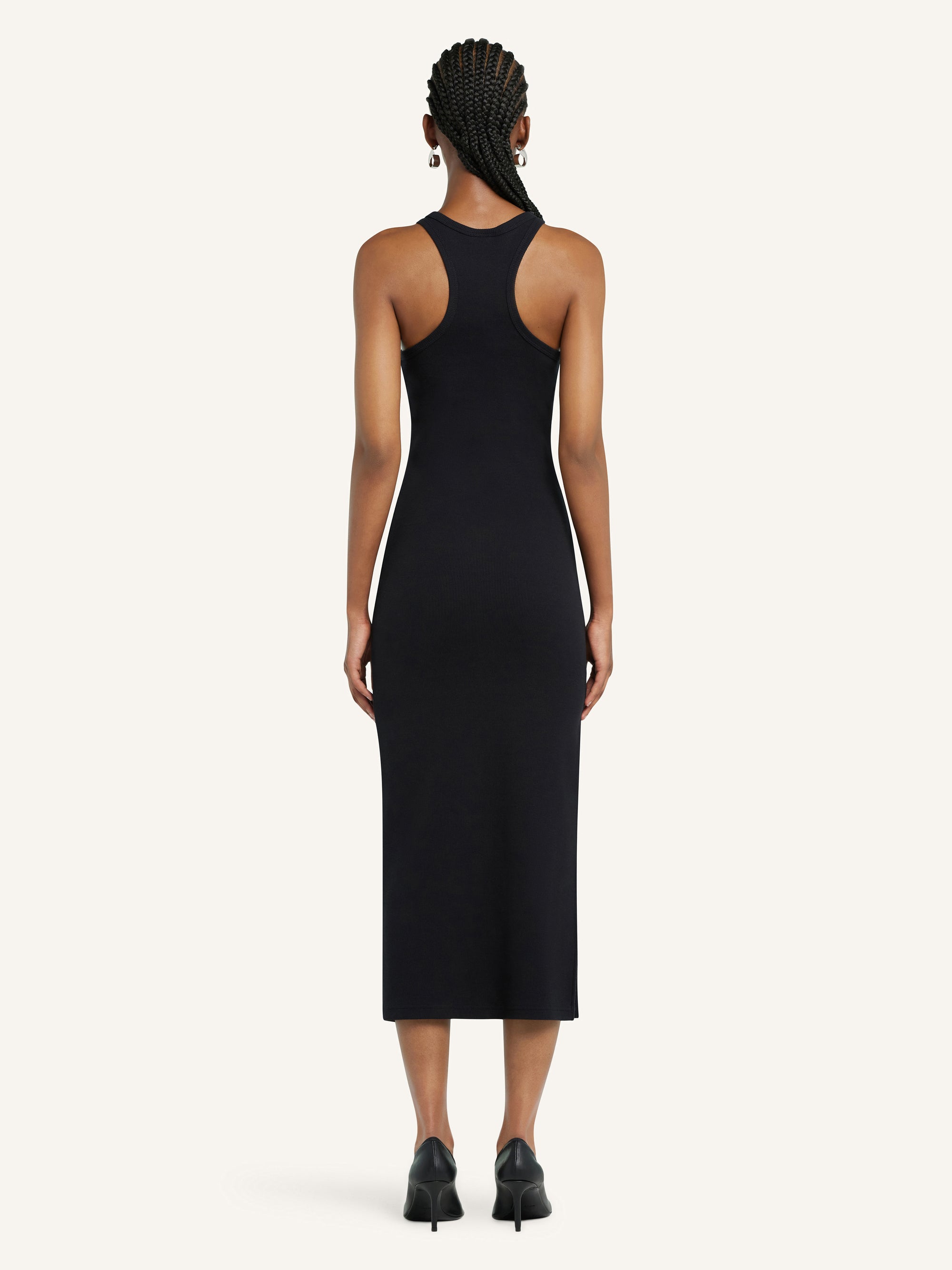 Scuba 90's rib Dress - Black