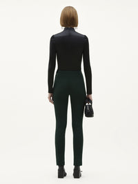 Iconic rib knit flare Pant - Green