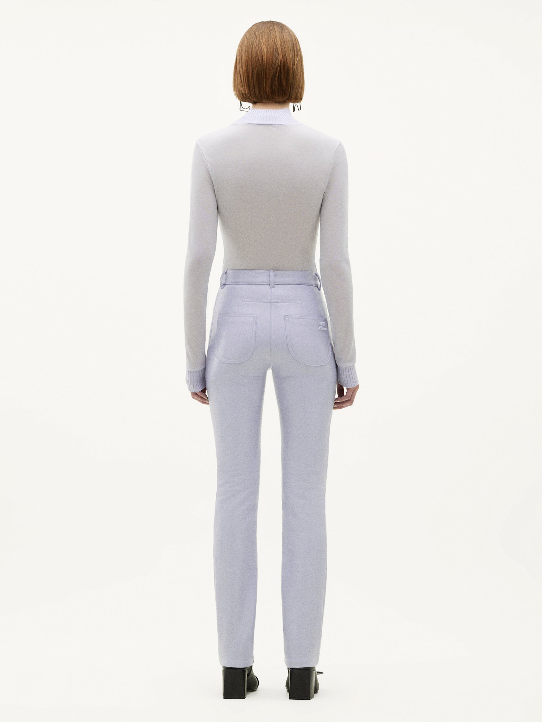 Straight-leg vinyl Pant - Purple