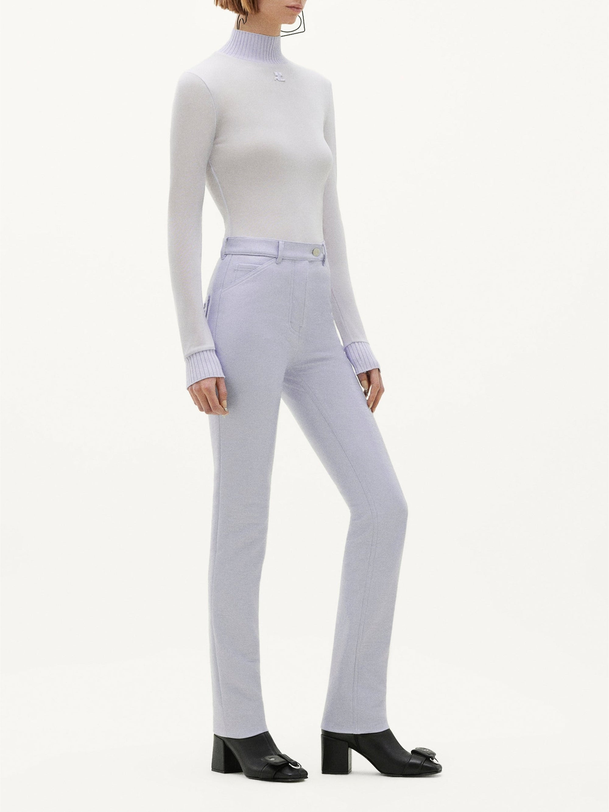 Straight-leg vinyl Pant - Purple