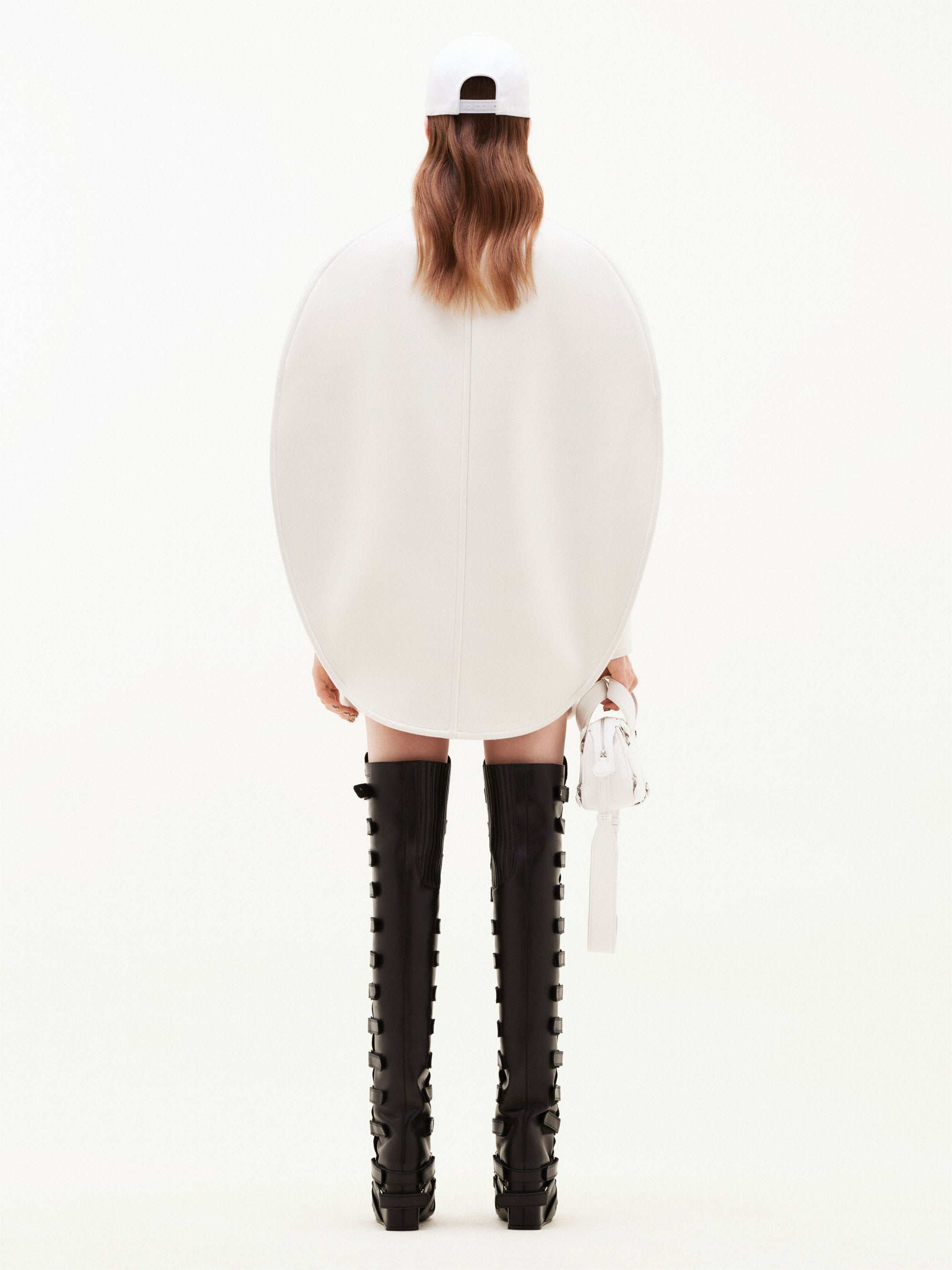 Circle wool Coat - White