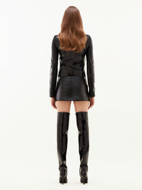 Geommetry vinyl Jacket - Black