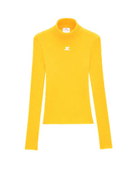 Knitted high-neck Sweater - Ocre