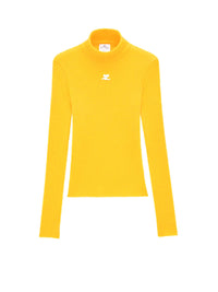 Knitted high-neck Sweater - Yellow