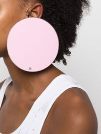 Flat Circle Earring - Candy Pink