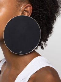 Flat Circle Earring - Black