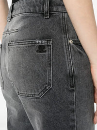 5-Pocket denim straight Pant - Grey