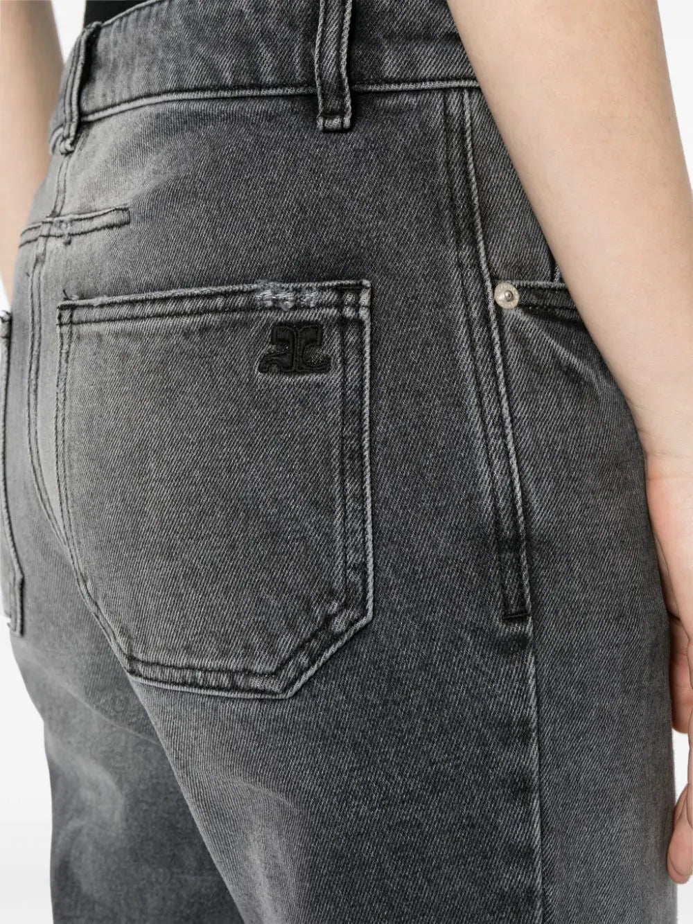 5-Pocket denim straight Pant - Grey