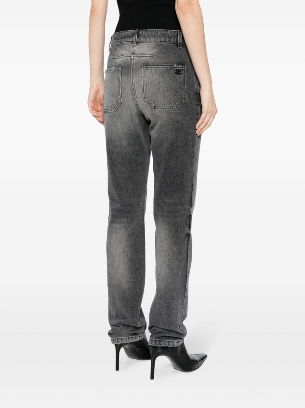 5-Pocket denim straight Pant - Stonewashed Grey
