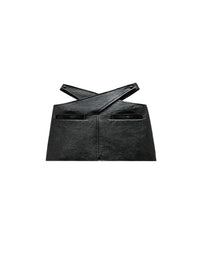 Criss cross vinyl Skirt - Black