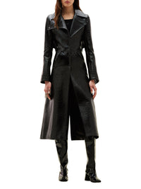 Vinyl Trench Coat - Black