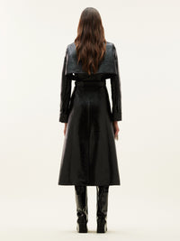 Vinyl Trench Coat - Black