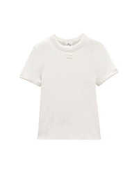 Classic rib knit T-shirt - White