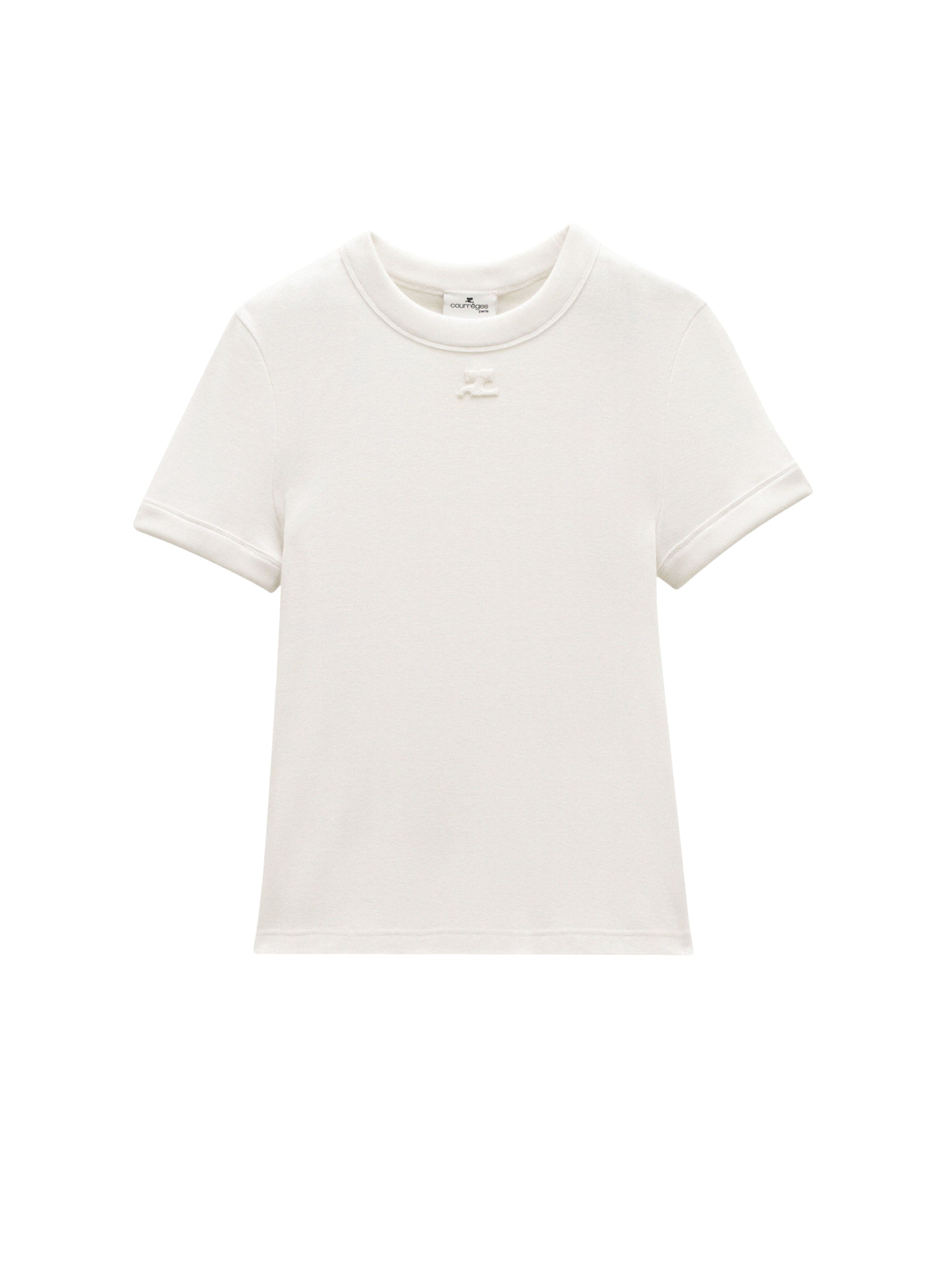 Classic rib knit T-shirt - White