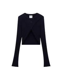Long sleeved crop Sweater - Black