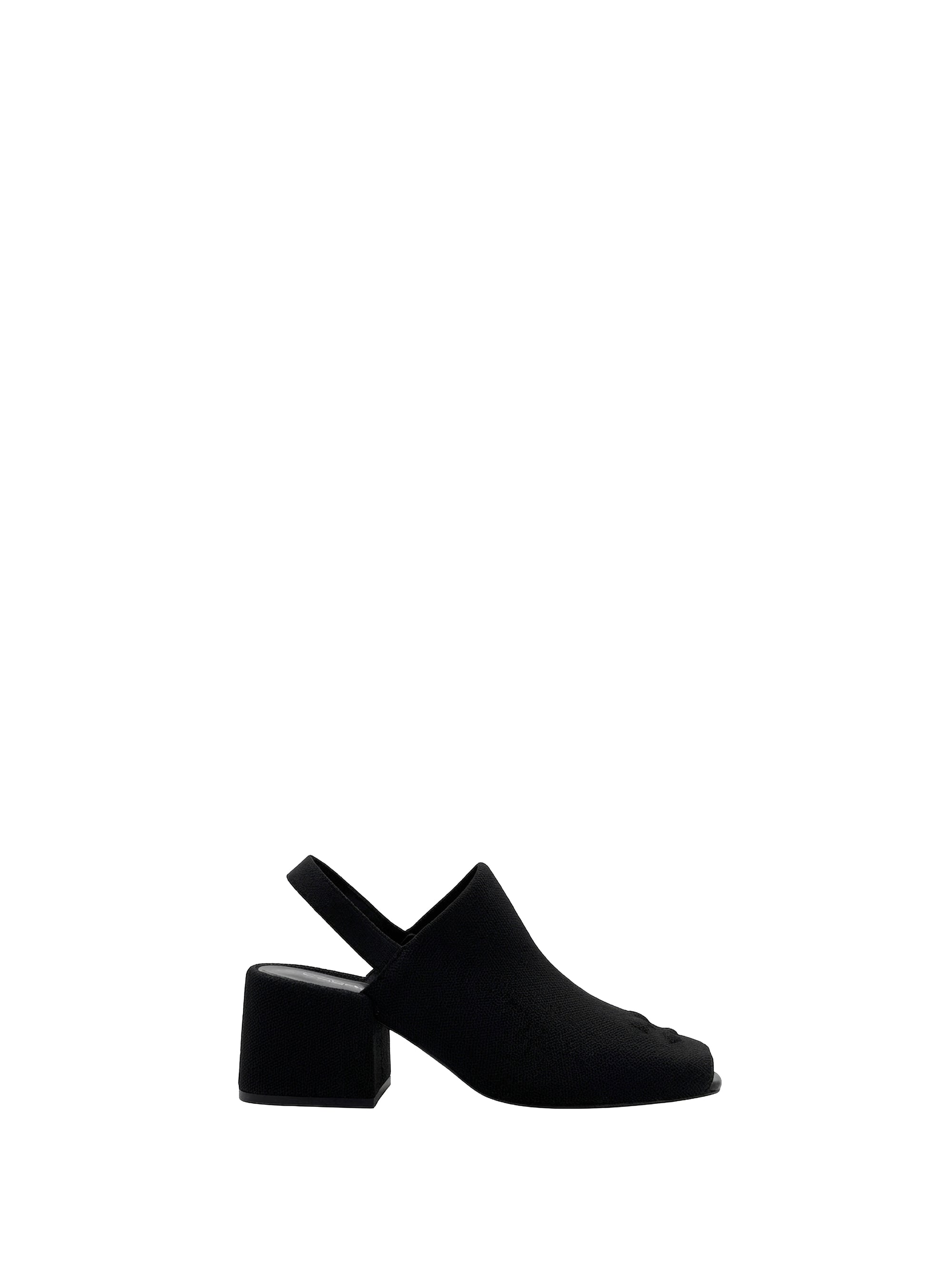 Knit leather Sandals - Black