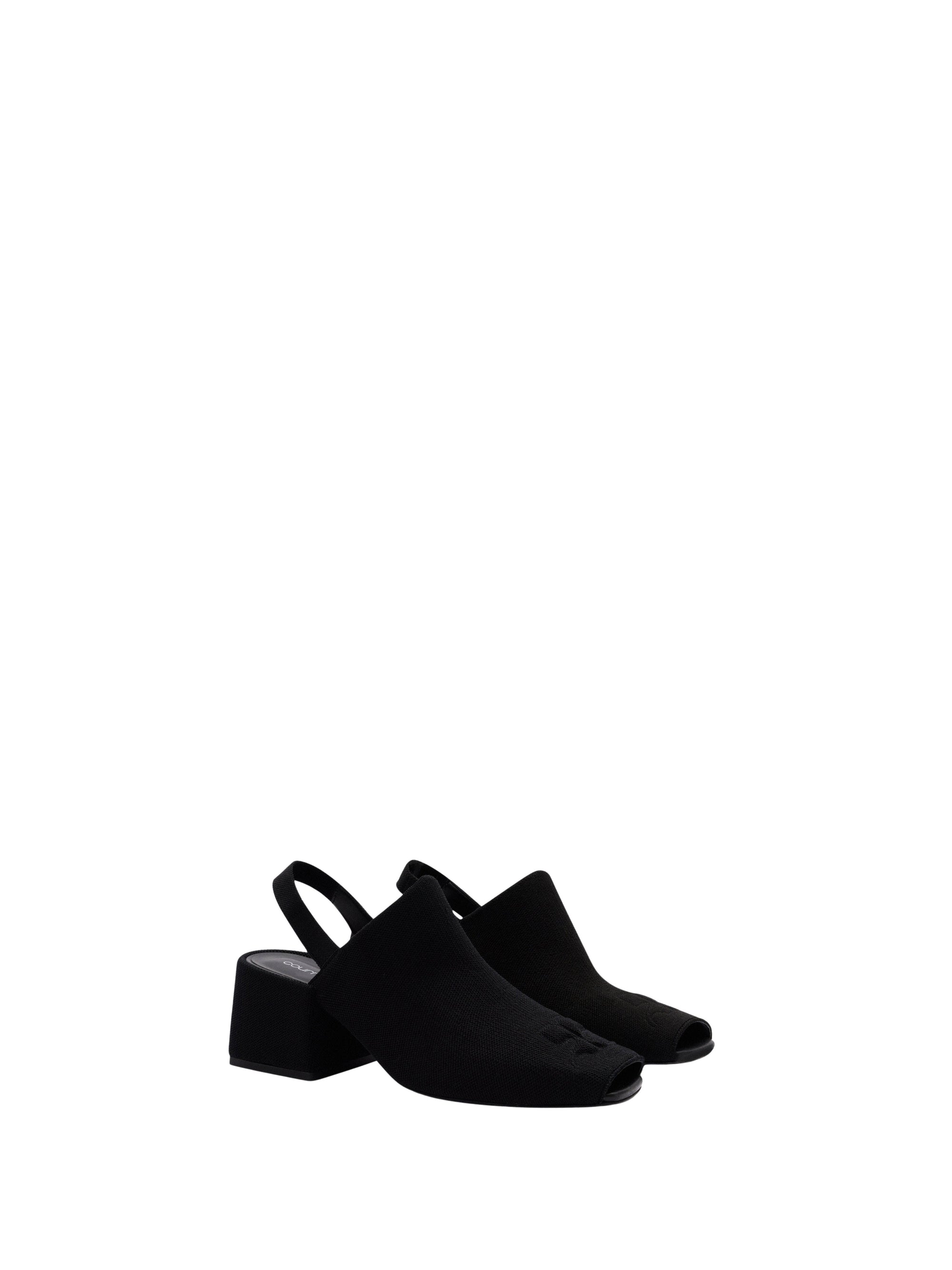Knit leather Sandals - Black