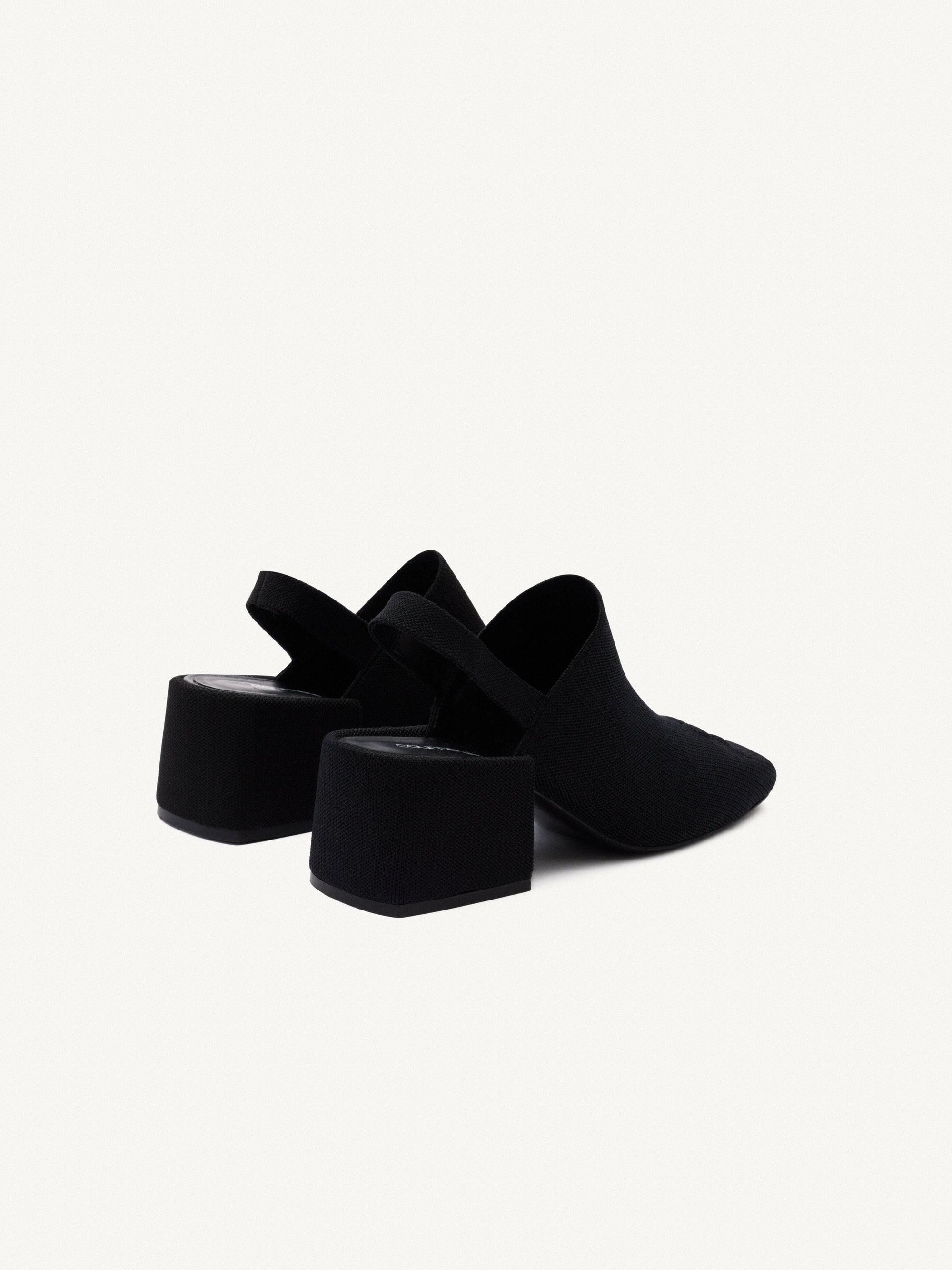 Knit leather Sandals - Black