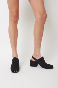 Knit leather Sandals - Black