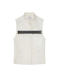 Racer strap distressed wool Jacket - White
