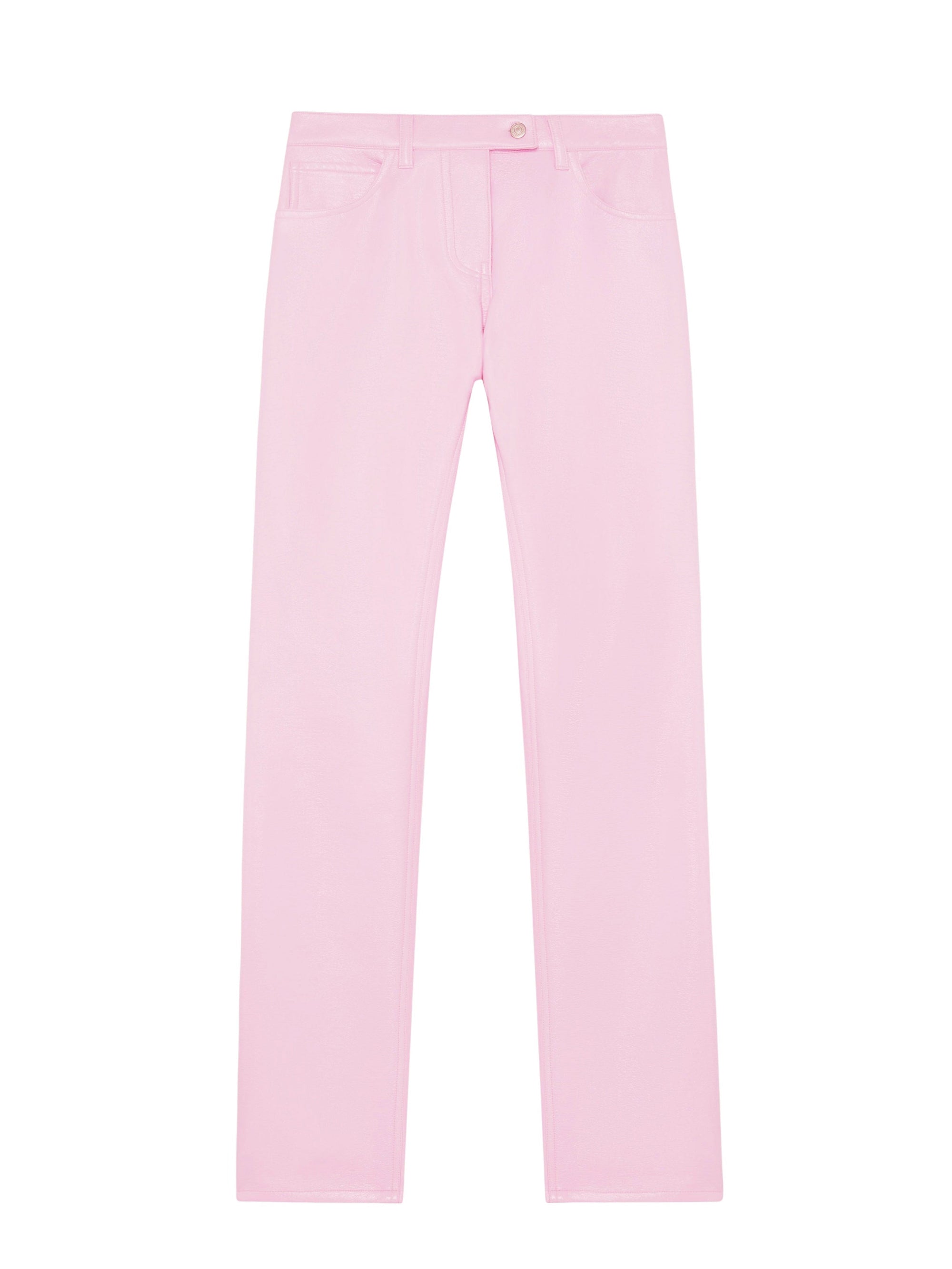 5-Pocket vinyl straight Pant - Pink