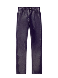 5-Pocket vinyl straight Pant - Purple
