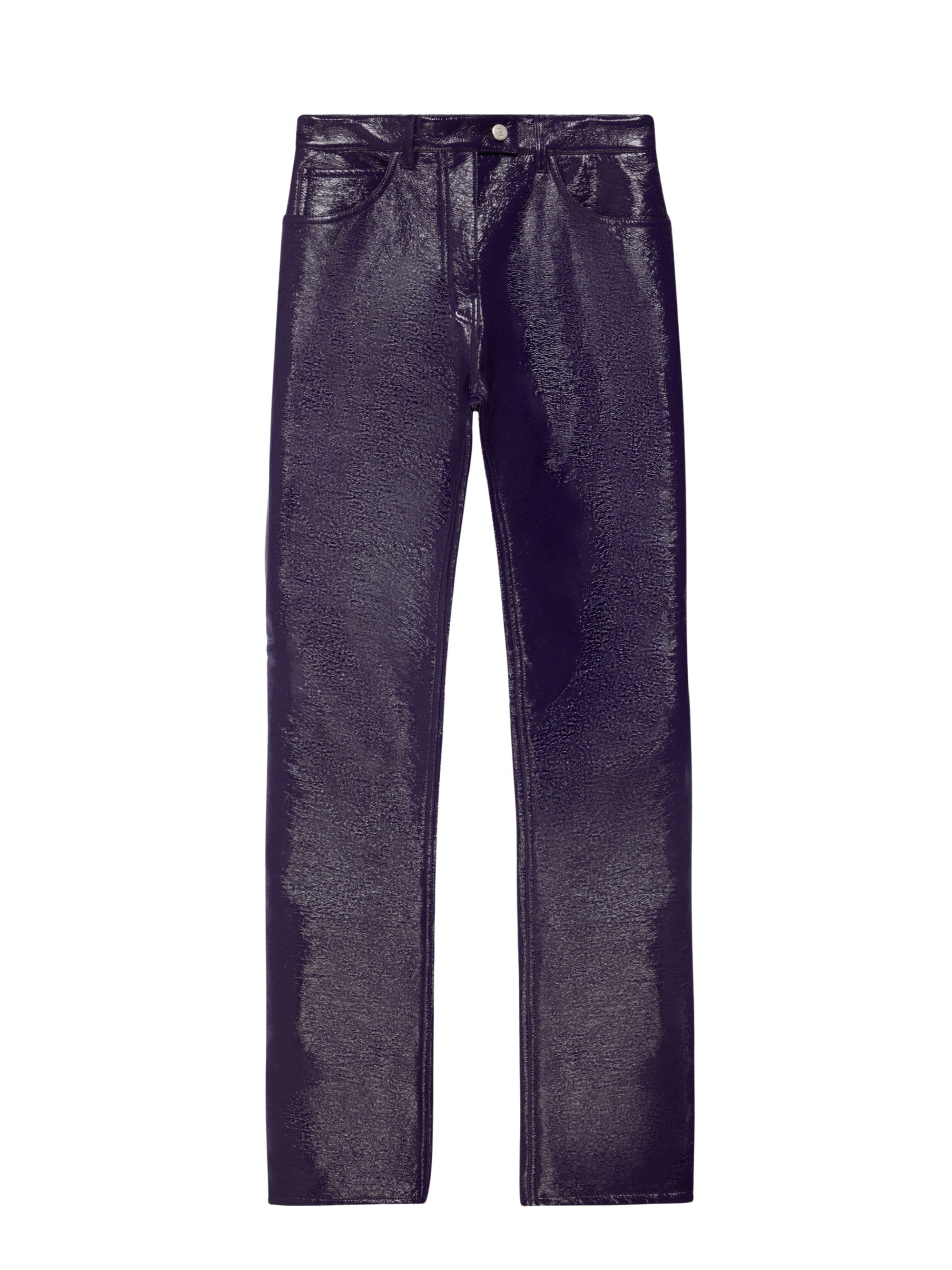 5-Pocket vinyl straight Pant - Purple
