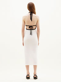 Long contrast Dress - White & Black