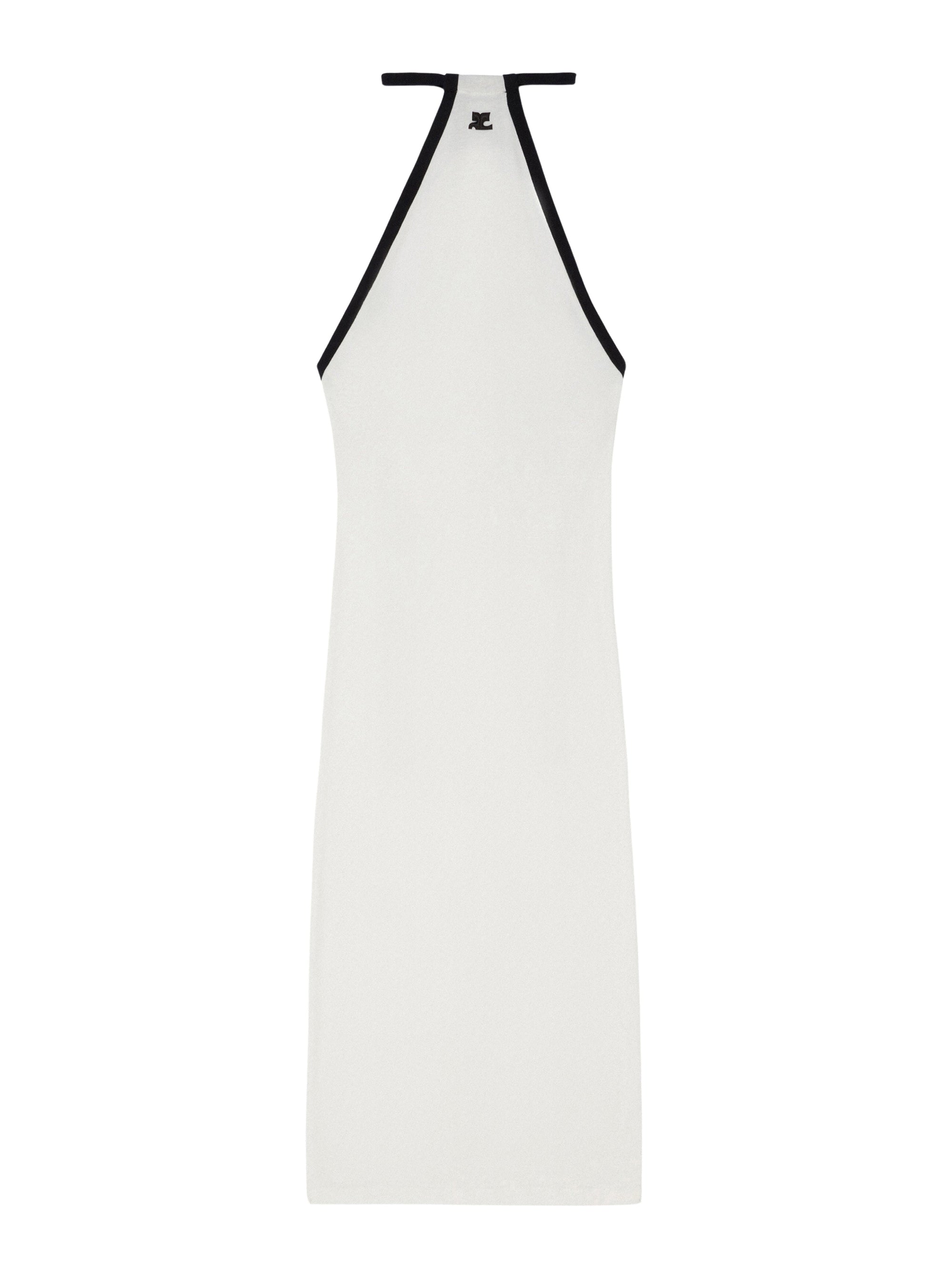 Long contrast Dress - White & Black