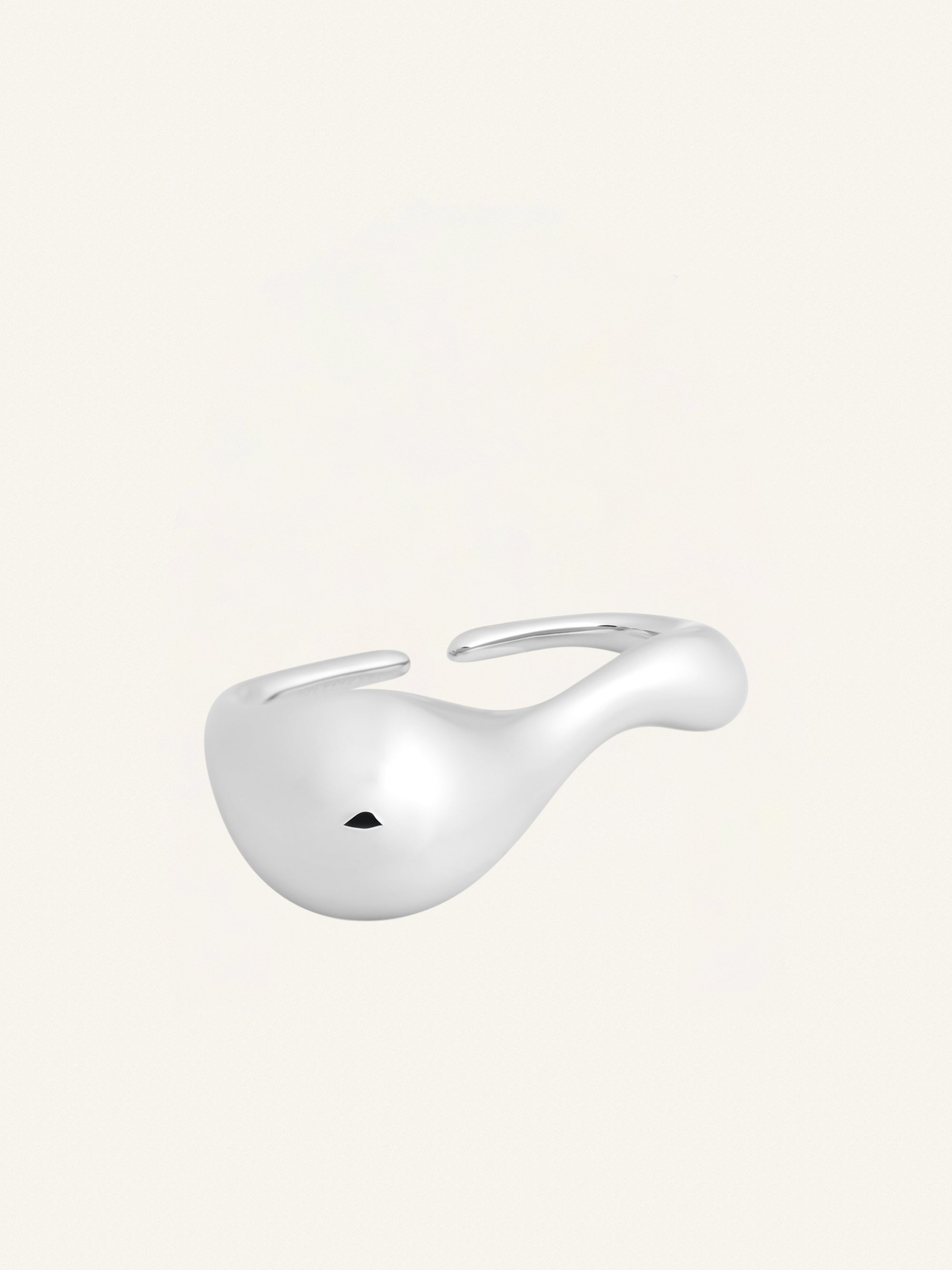 3-finger drop metal Ring - Silver