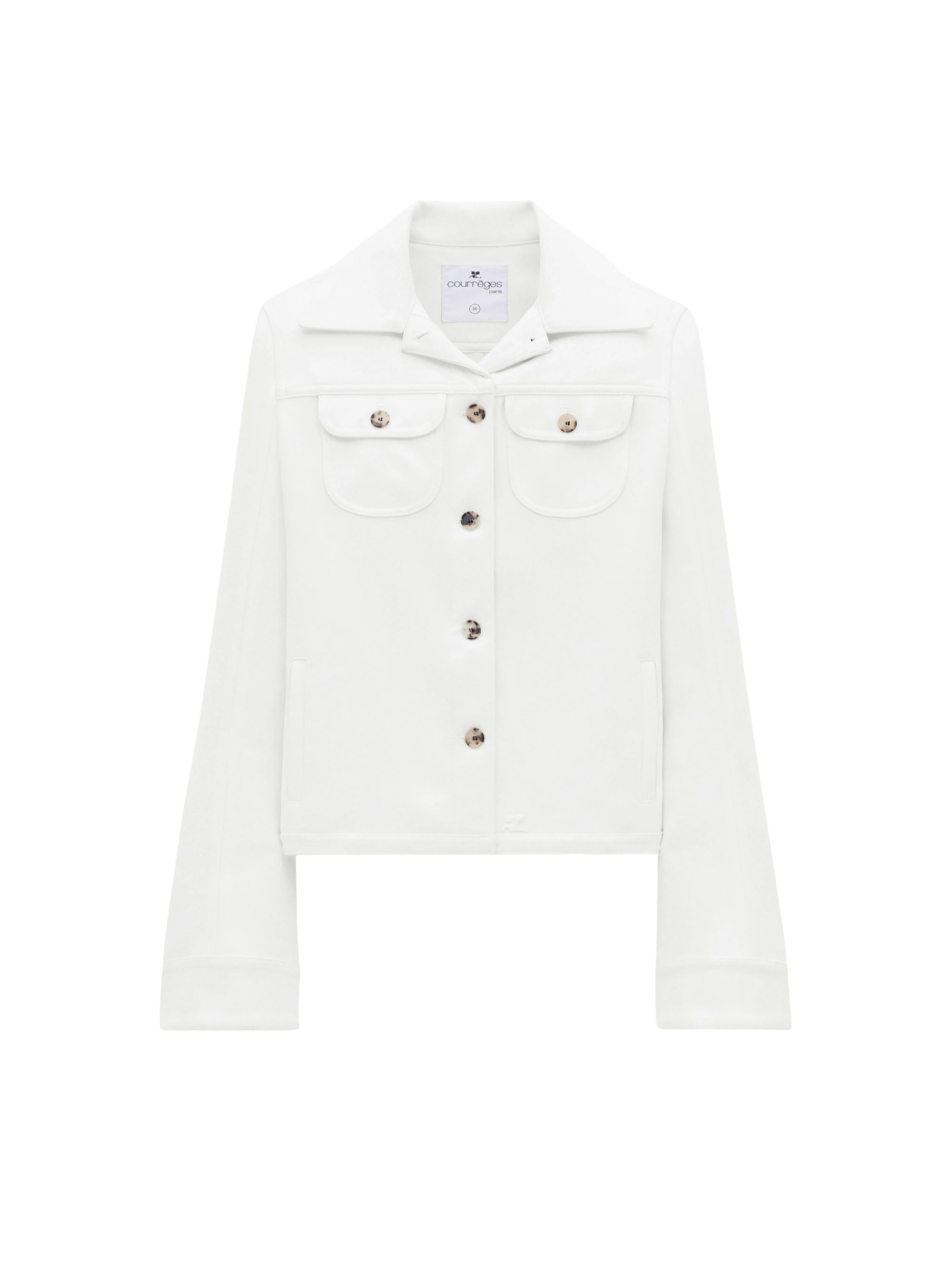 Twill overshirt trucker Jacket - Ecru