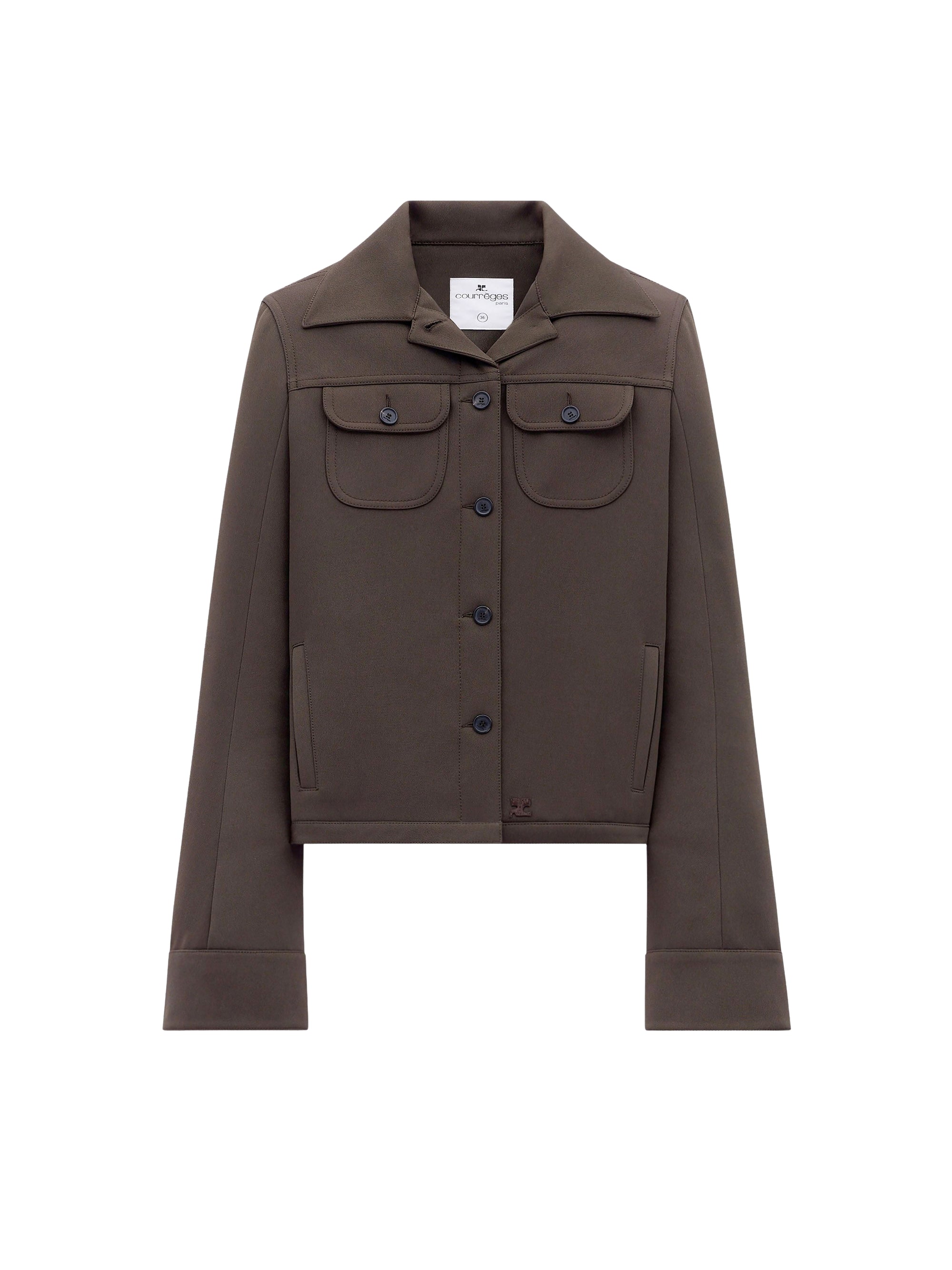 Twill overshirt trucker Jacket - Mud Brown
