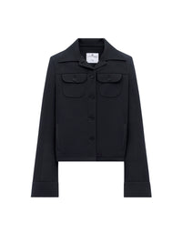 Twill overshirt trucker Jacket - Black