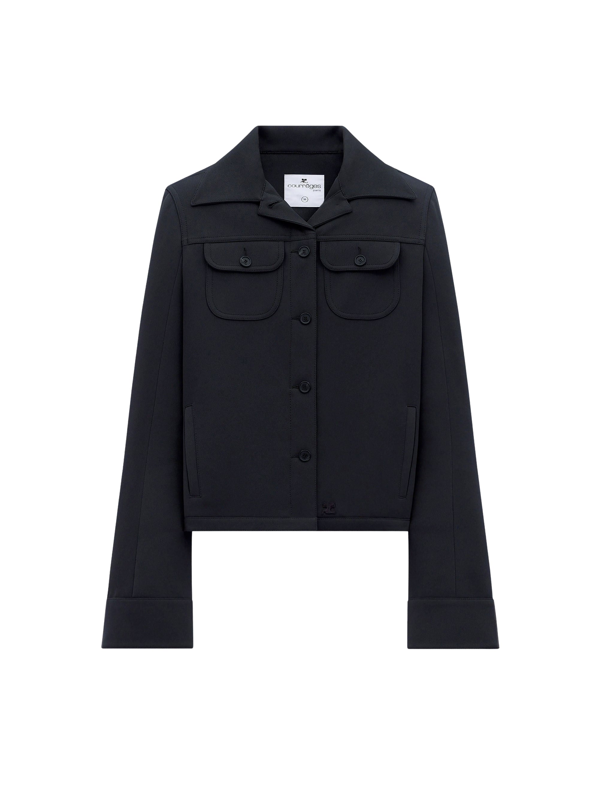 Twill overshirt trucker Jacket - Black