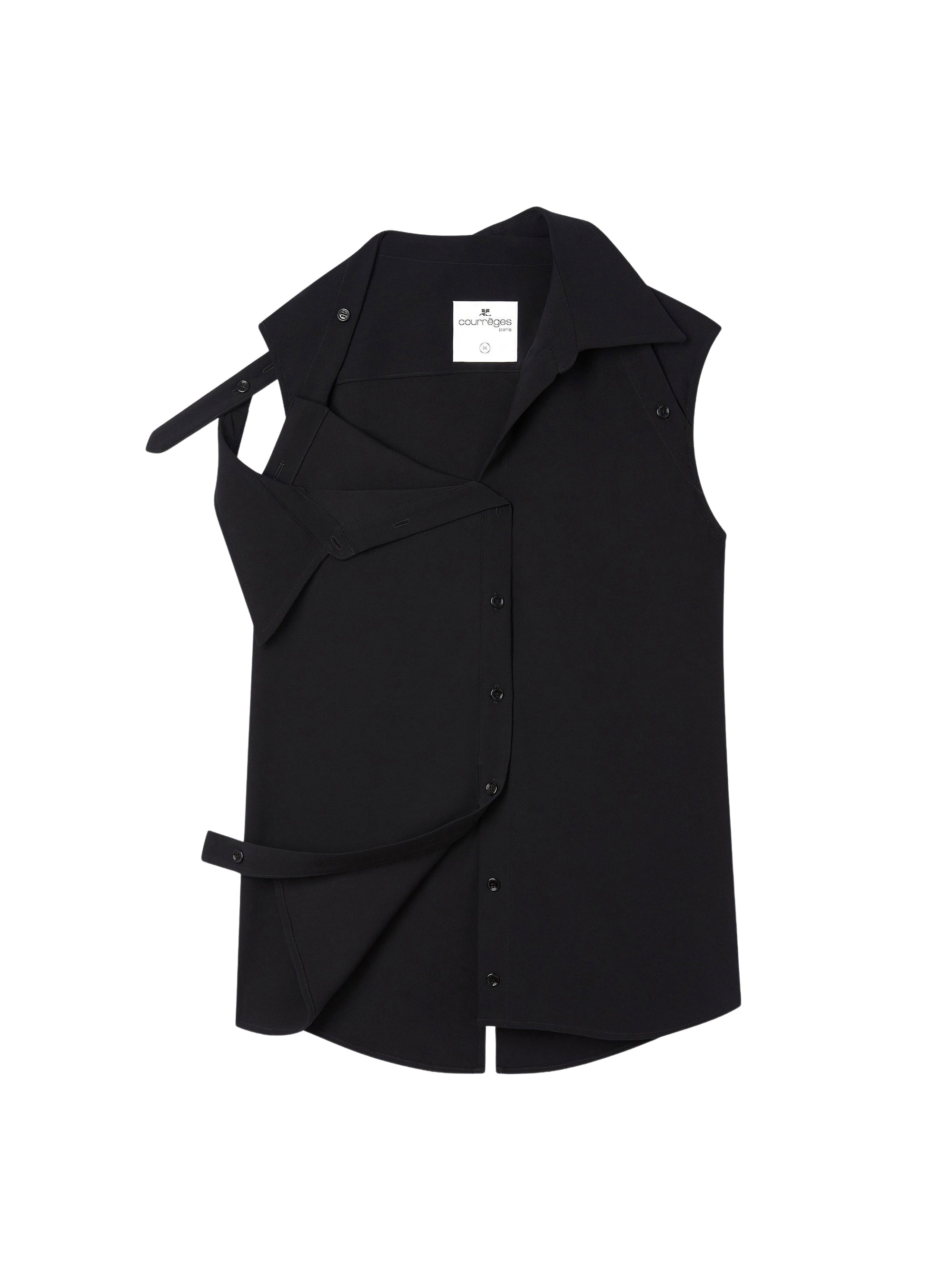 Modular tech crepe Shirt - Black