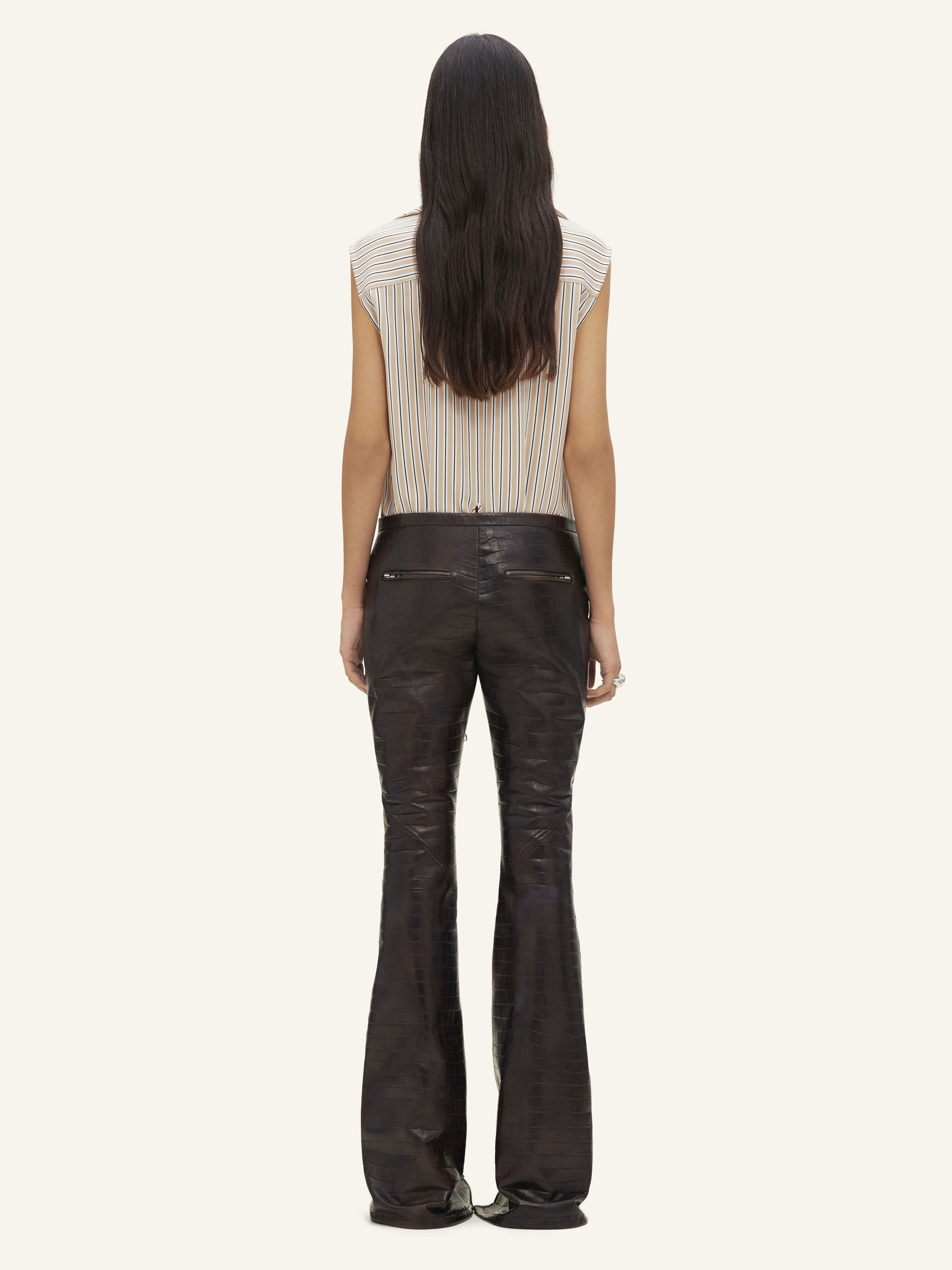 Modular striped Shirt - Beige