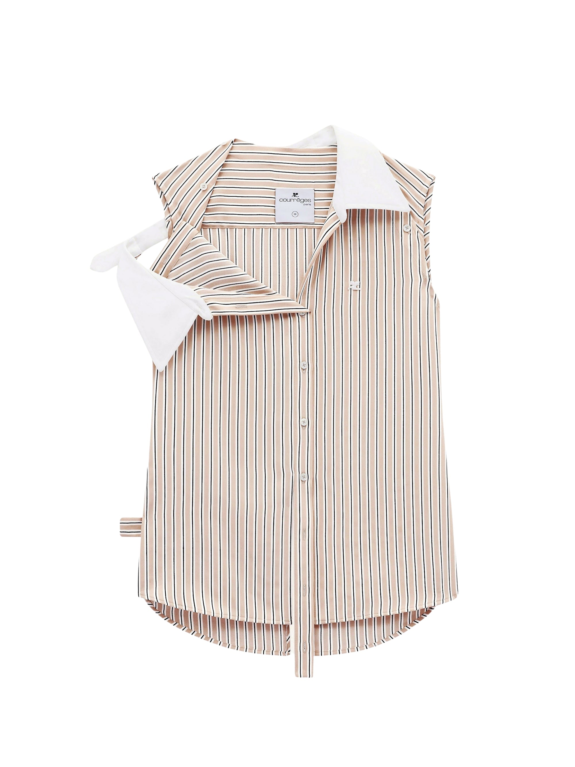 Modular striped Shirt - Beige